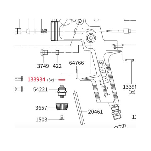 SATA Partes: 133934 Sello regulador palma / Econoline 1.0 / KLC | Expertos-Abrasivos