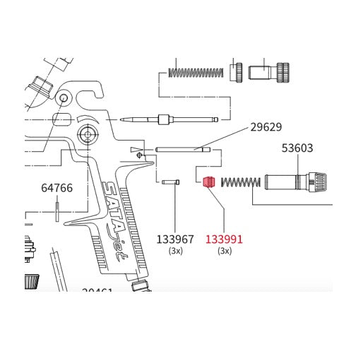 SATA Partes: 133991 Cabeza de piston de aire / SATAjet TODAS | Expertos-Abrasivos