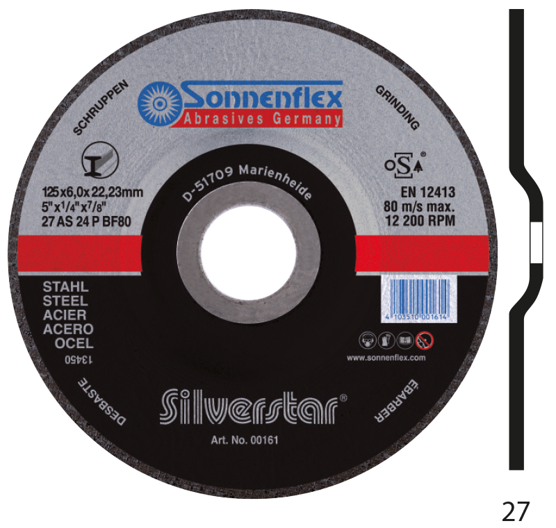 SONNENFLEX Disco Esmeril Silverstar AS24P Metales - Universal | Expertos-Abrasivos
