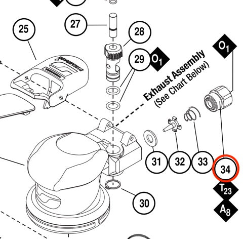DYNABRADE Repuestos: Partes para Dynorbital TODAS | Expertos-Abrasivos