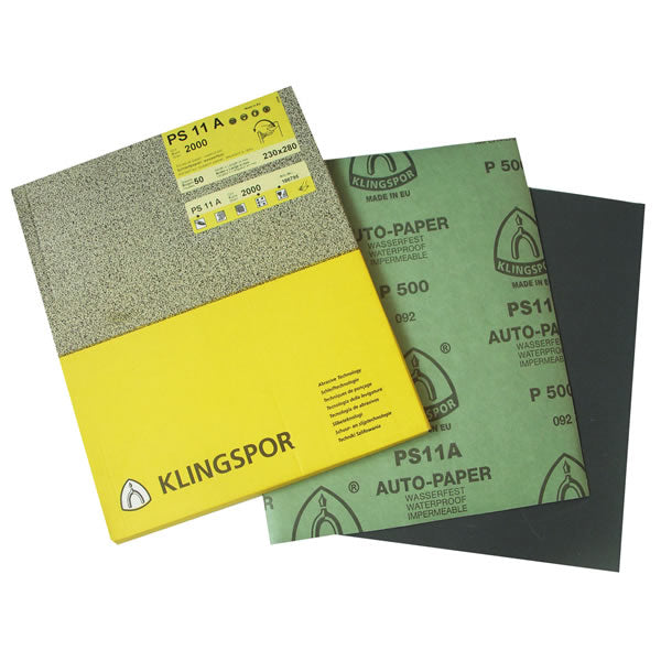 KLINGSPOR Pliego de lija al agua  PS11 | Expertos Abrasivos