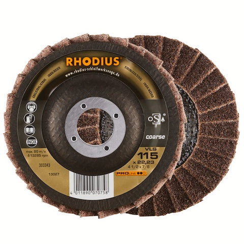 RHODIUS Disco Mopa / Flap VLS PROline / Inox | Expertos-Abrasivos