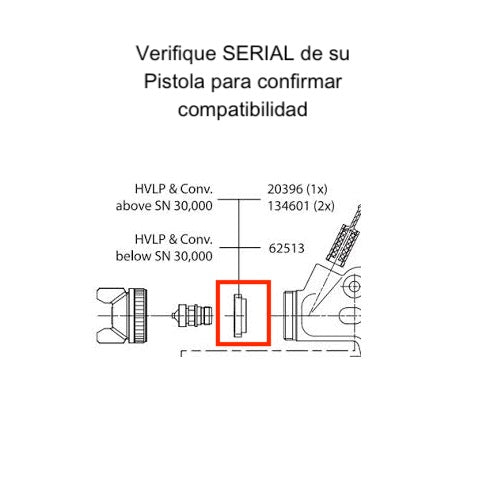 SATA Partes: 134601 Anillo distribución aire / Econoline 1.0 / KLC | Expertos-Abrasivos