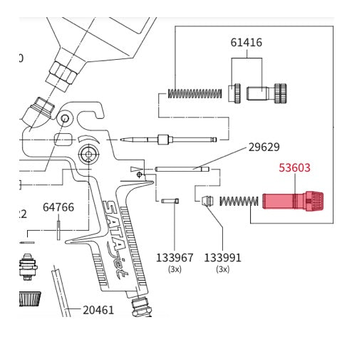 SATA Partes: 53603 Micrómetro aire / Econoline 1.0 / KLC | Expertos-Abrasivos