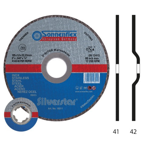 SONNENFLEX Disco Corte Ultradelgado AS60P / 46P / 40P Silverstar  Inox | Expertos Abrasivos